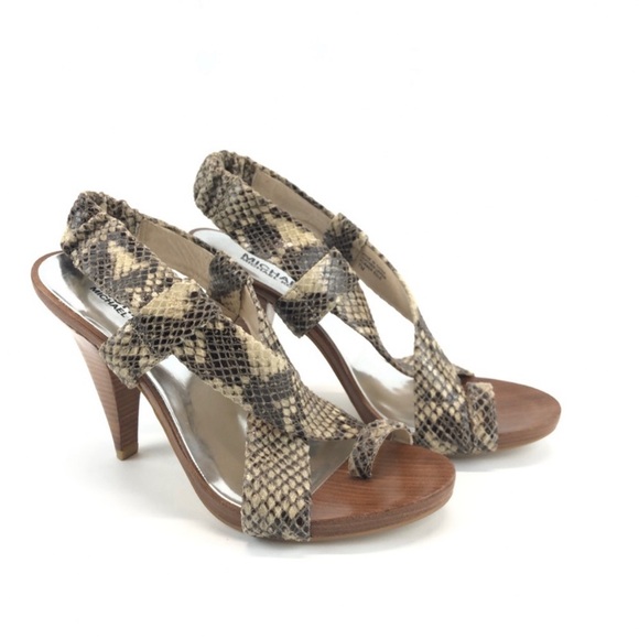 Michael Kors Snakeskin Slingback Heels - Picture 1 of 6